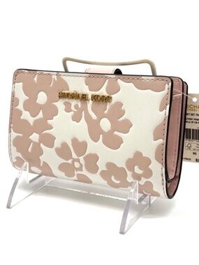 Michael Kors Medium Quilted Bifold Zip Chain Wallet Powder Blush